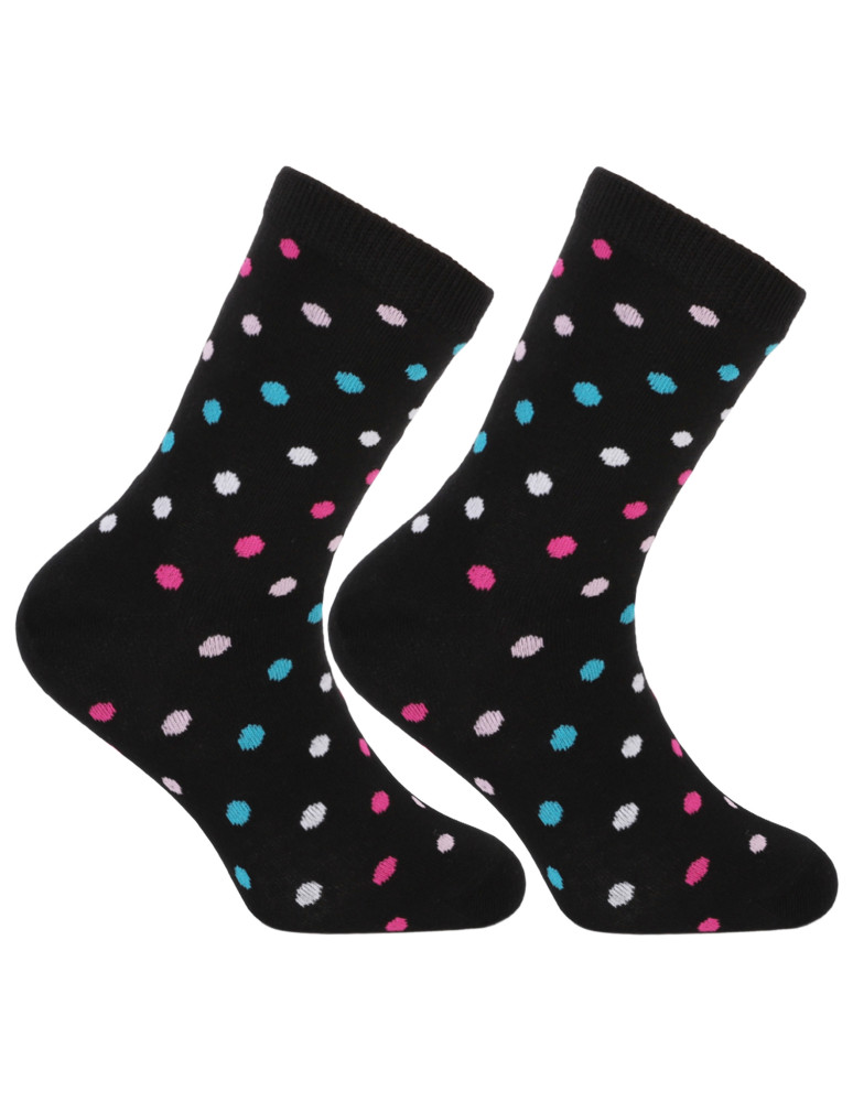 Długie - Skarpetki bawełniane długie dziewczęce paski i kropki 3-pak WIELOKOLOROWY  - produkt moraj.pl 2