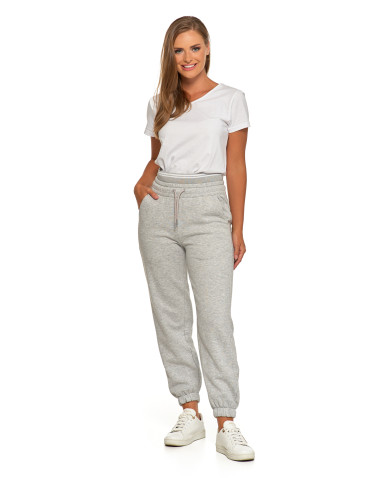 Damskie spodnie dresowe ocieplane joggery z wysokim stanem