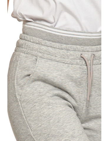 Spodnie damskie - Damskie spodnie dresowe ocieplane joggery z wysokim stanem SZARY - produkt 6