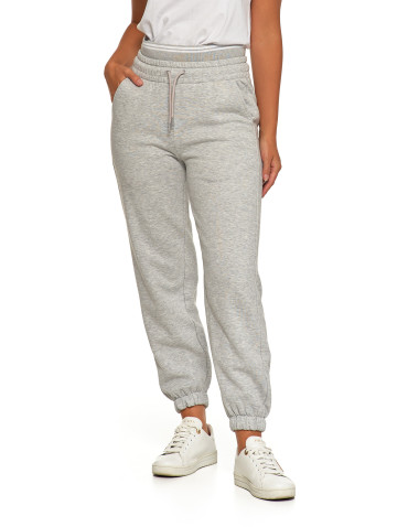 Spodnie damskie - Damskie spodnie dresowe ocieplane joggery z wysokim stanem SZARY - produkt 8