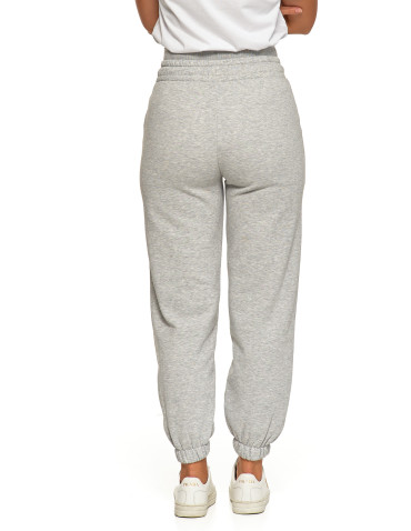 Spodnie damskie - Damskie spodnie dresowe ocieplane joggery z wysokim stanem SZARY - produkt 9