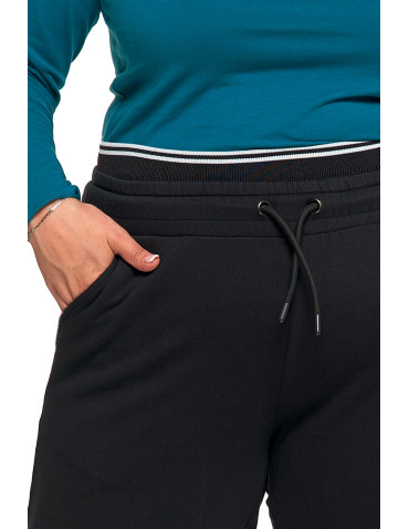 Spodnie damskie - Damskie spodnie dresowe ocieplane joggery z wysokim stanem CZARNY - produkt 4