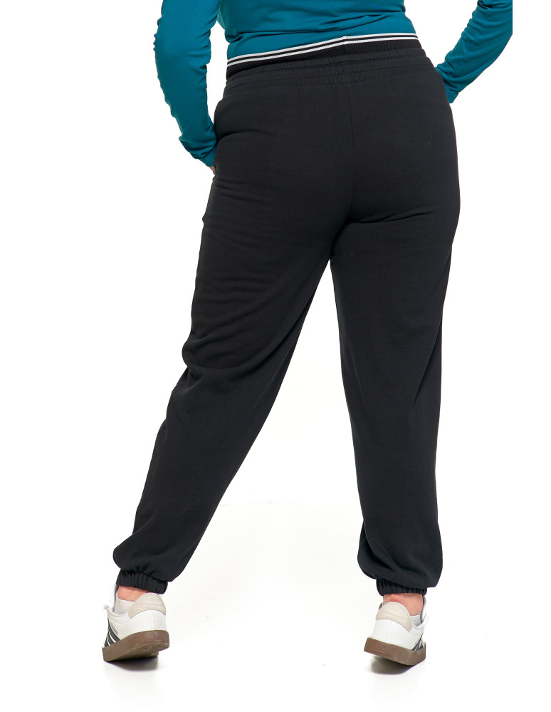 Spodnie damskie - Damskie spodnie dresowe ocieplane joggery z wysokim stanem CZARNY  - produkt moraj.pl 6