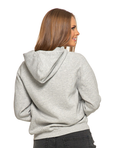 Bluzy damskie - Ocieplana bluza dresowa damska z napisem SZARY - produkt 2