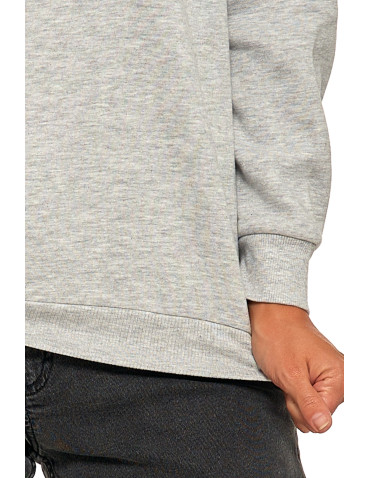 Bluzy damskie - Ocieplana bluza dresowa damska z napisem SZARY - produkt 4