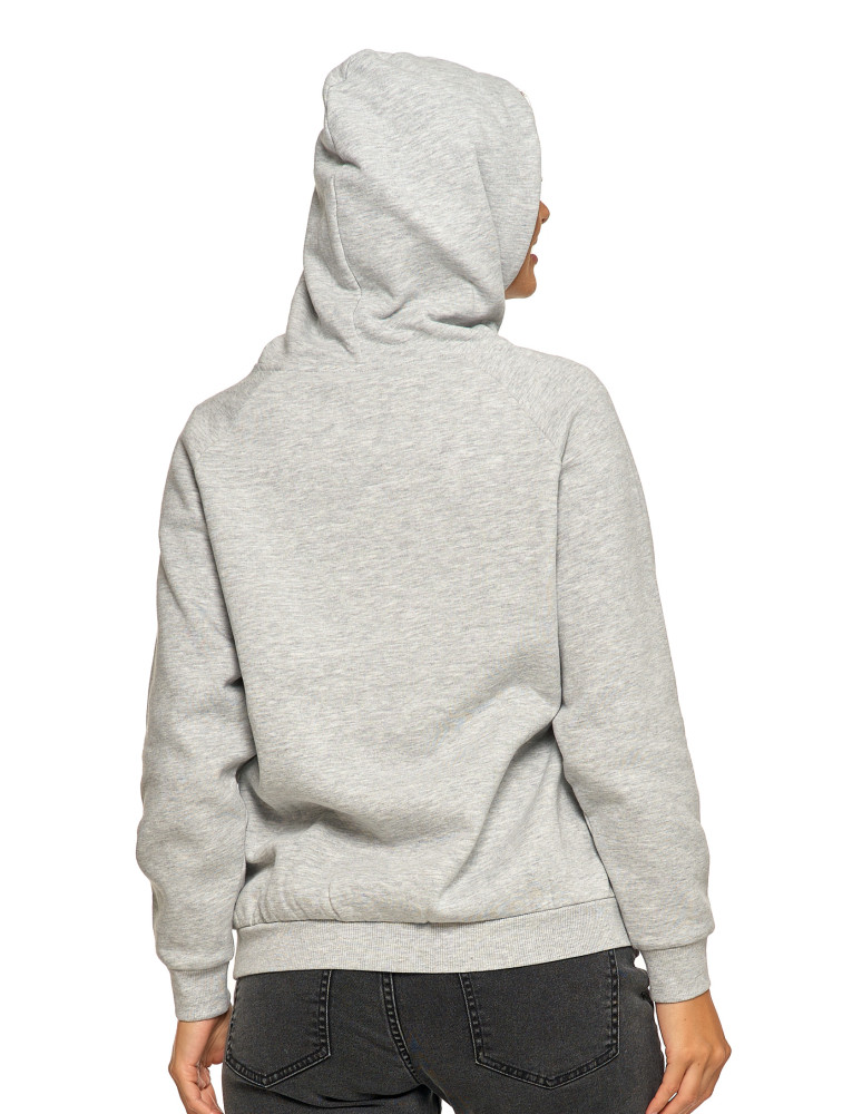 Bluzy damskie - Ocieplana bluza dresowa damska z napisem SZARY  - produkt moraj.pl 7