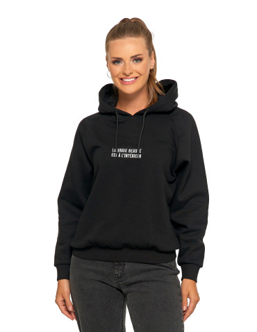 Ocieplana bluza dresowa damska z napisem