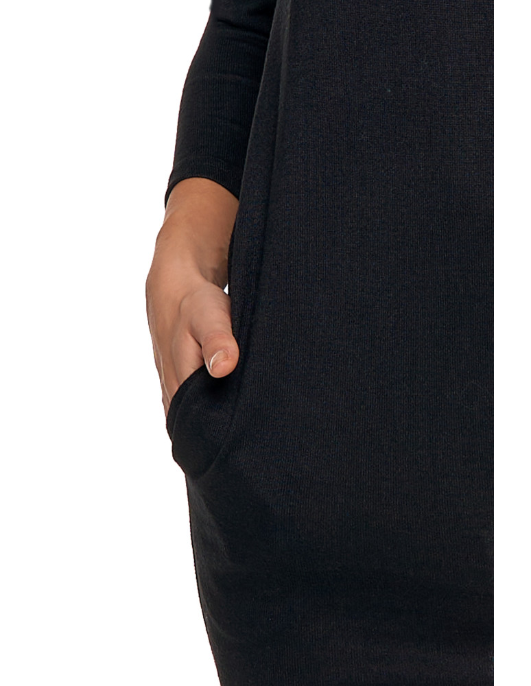 Sukienki i kombinezony - Sukienka ołówkowa z kieszeniami i luźniejszą górą CZARNY - produkt moraj.pl 3