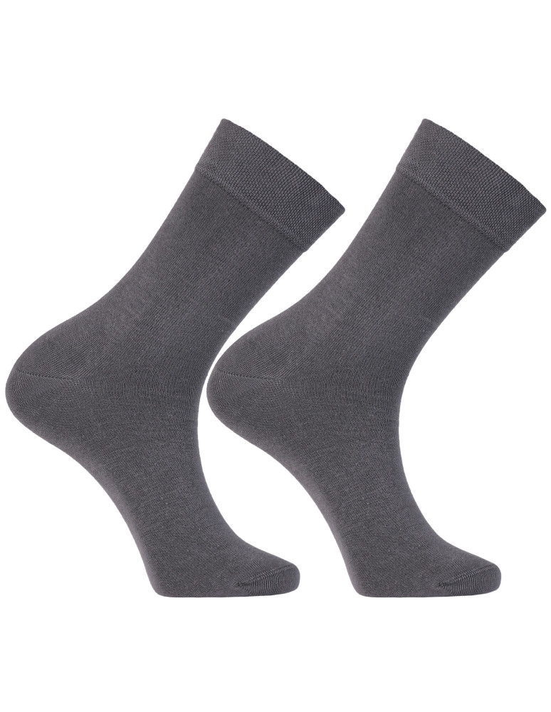 Skarpetki długie - Skarpety męskie długie bawełniane garniturowe klasyczne GRAFIT - produkt moraj.pl 1