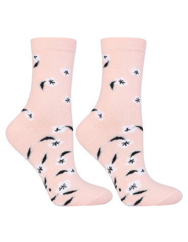 Damskie skarpetki długie z motywem kwiatów 3-pak  - produkt 2