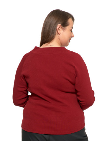 Damska bluzka prążkowana z dekoltem V bawełniana - produkt 2