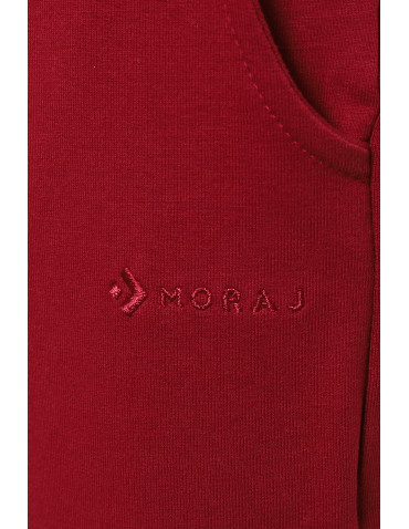 Spodnie damskie - Damskie spodnie dresowe z elastycznym ściągaczem bawełniane CZERWONY - produkt 5