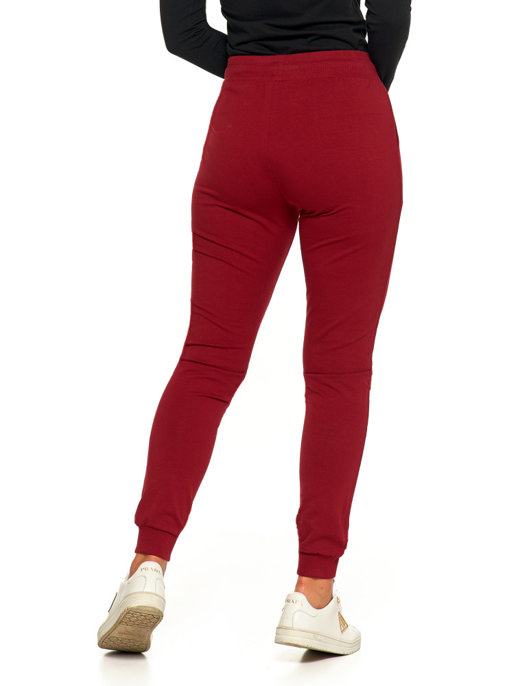 Spodnie damskie - Damskie spodnie dresowe z elastycznym ściągaczem bawełniane CZERWONY  - produkt moraj.pl 6