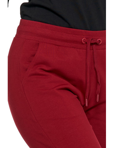 Spodnie damskie - Damskie spodnie dresowe z elastycznym ściągaczem bawełniane CZERWONY - produkt 7