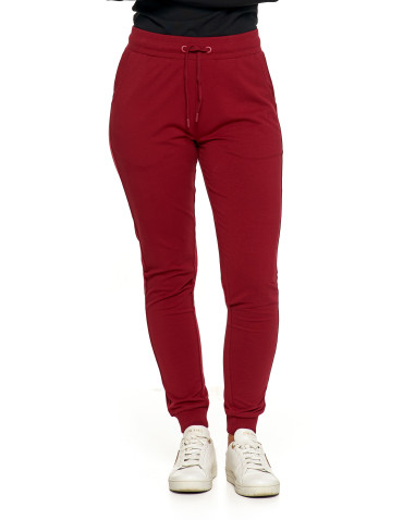 Spodnie damskie - Damskie spodnie dresowe z elastycznym ściągaczem bawełniane CZERWONY - produkt 9