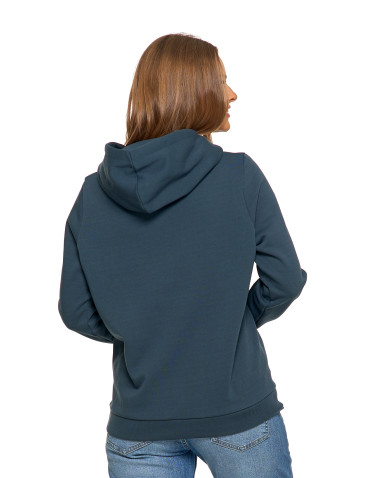Bluzy damskie - Bluza damska dresowa ocieplana z kapturem GRANATOWY - produkt 2