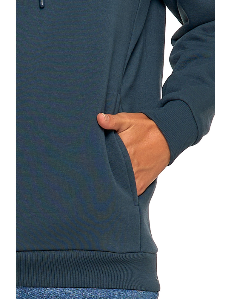 Bluzy damskie - Bluza damska dresowa ocieplana z kapturem GRANATOWY - produkt moraj.pl 4