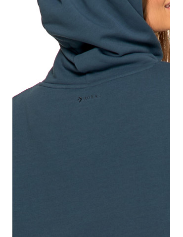 Bluzy damskie - Bluza damska dresowa ocieplana z kapturem GRANATOWY - produkt 5