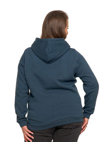 Bluzy damskie - Bluza damska dresowa ocieplana z kapturem GRANATOWY - produkt 13