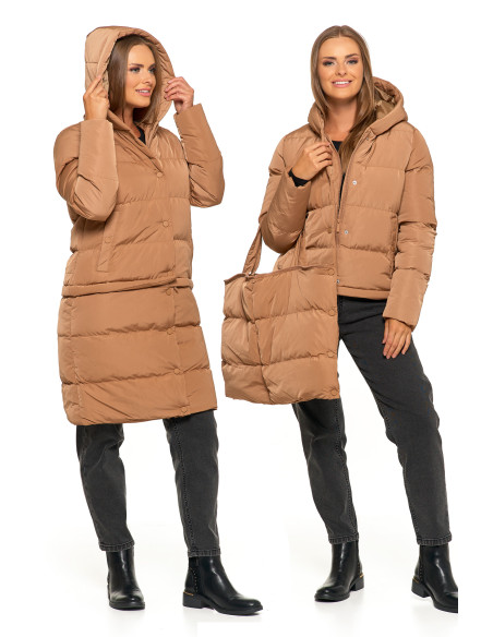 Długa kurtka damska puchowa...