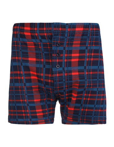 Luźne męskie bokserki bawełniane 100% Plus Size w kratkę