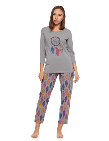 Piżama damska dwuczęściowa Plus Size w motyw łapacza snów
