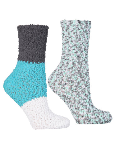 Ciepłe skarpetki damskie długie z puszystej dzianiny 2-pak