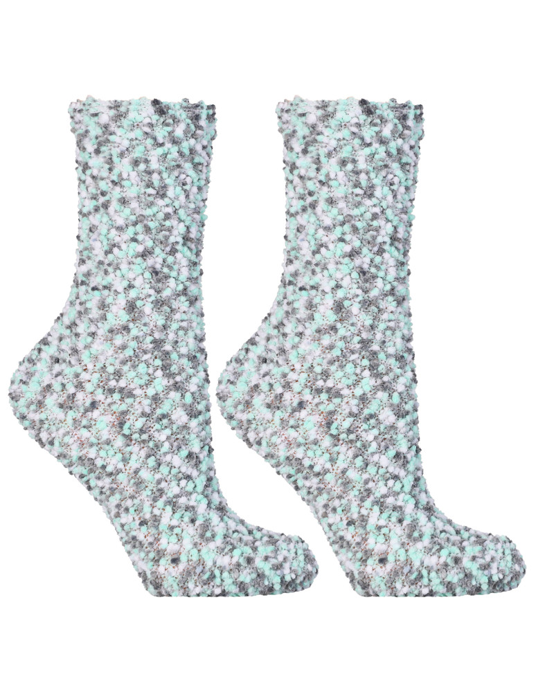 Skarpetki długie - Ciepłe skarpetki damskie długie z puszystej dzianiny 2-pak WIELOKOLOROWY - produkt moraj.pl 3