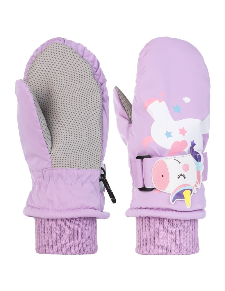 Dziecięce zimowe rękawiczki z motywem jednorożca FIOLETOWY