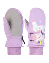 Dziecięce zimowe rękawiczki z motywem jednorożca FIOLETOWY