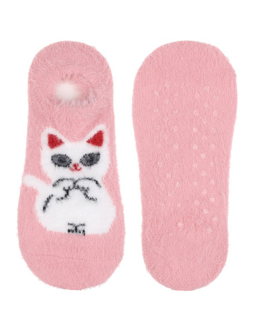 Ciepłe skarpetki stopki niskie damskie motyw kotka ABS 3-pak  - produkt 2