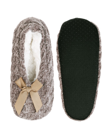 Kapcie damskie wsuwane z ociepleniem i ABS - produkt 2