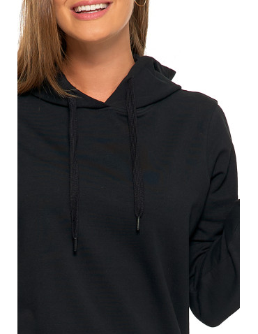 Sukienki i kombinezony - Sukienka dresowa midi z kapturem i bocznymi rozcięciami CZARNY - produkt 3