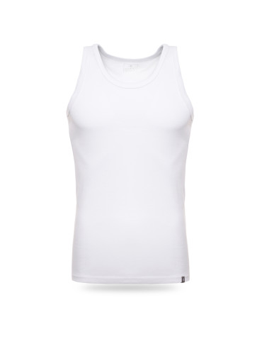 Podkoszulki - Podkoszulka męska bawełniana typu tank top na ramiączkach BIAŁY - produkt 8