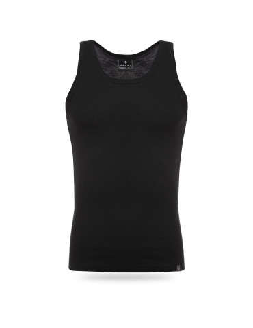 Podkoszulki - Podkoszulka męska bawełniana typu tank top na ramiączkach CZARNY - produkt 6