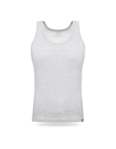 Podkoszulki - Podkoszulka męska bawełniana typu tank top na ramiączkach JASNY SZARY - produkt 7