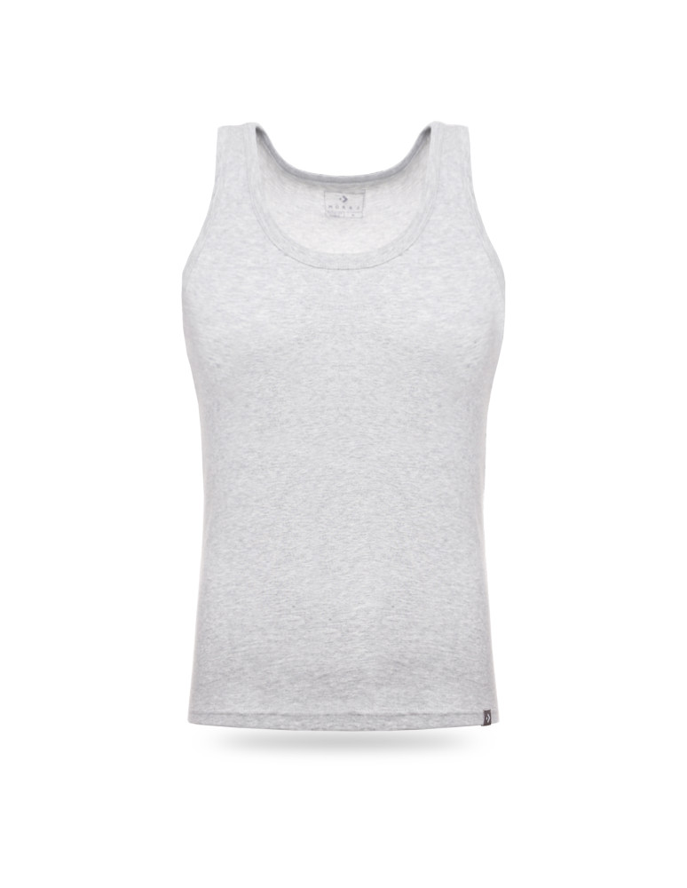 Podkoszulki - Podkoszulka męska bawełniana typu tank top na ramiączkach JASNY SZARY  - produkt moraj.pl 7