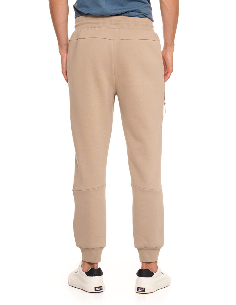 Spodnie męskie - Spodnie dresowe męskie ocieplane joggery BEŻOWY - produkt moraj.pl 3