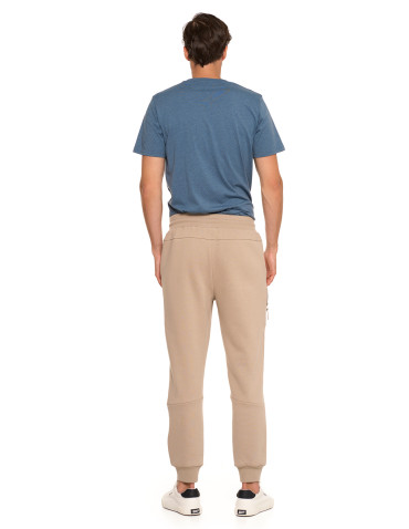 Spodnie męskie - Spodnie dresowe męskie ocieplane joggery BEŻOWY - produkt 8