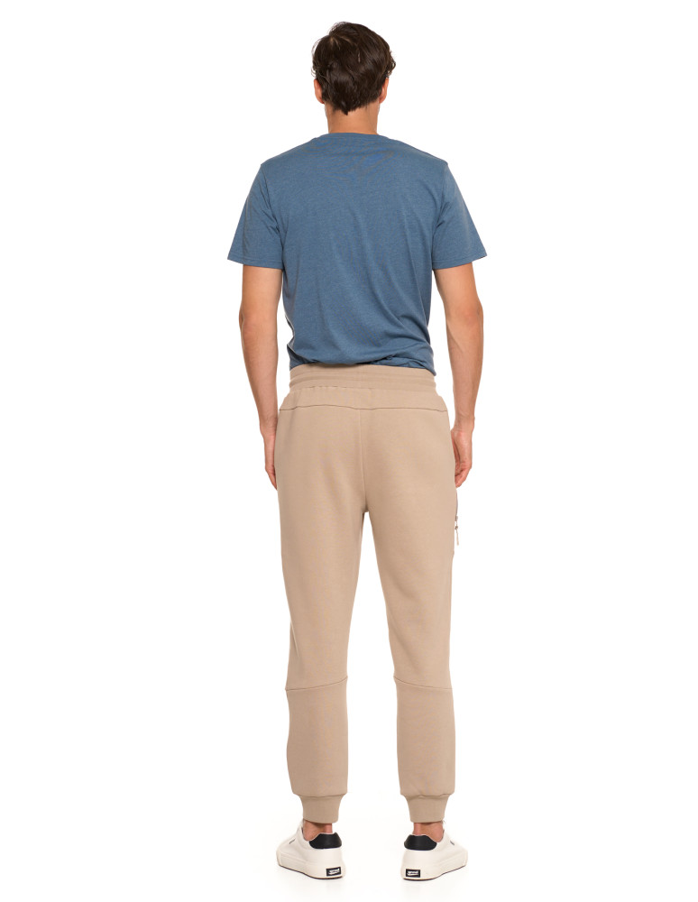 Spodnie męskie - Spodnie dresowe męskie ocieplane joggery BEŻOWY - produkt moraj.pl 8