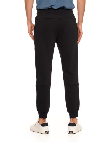 Spodnie męskie - Spodnie dresowe męskie ocieplane joggery CZARNY - produkt 3