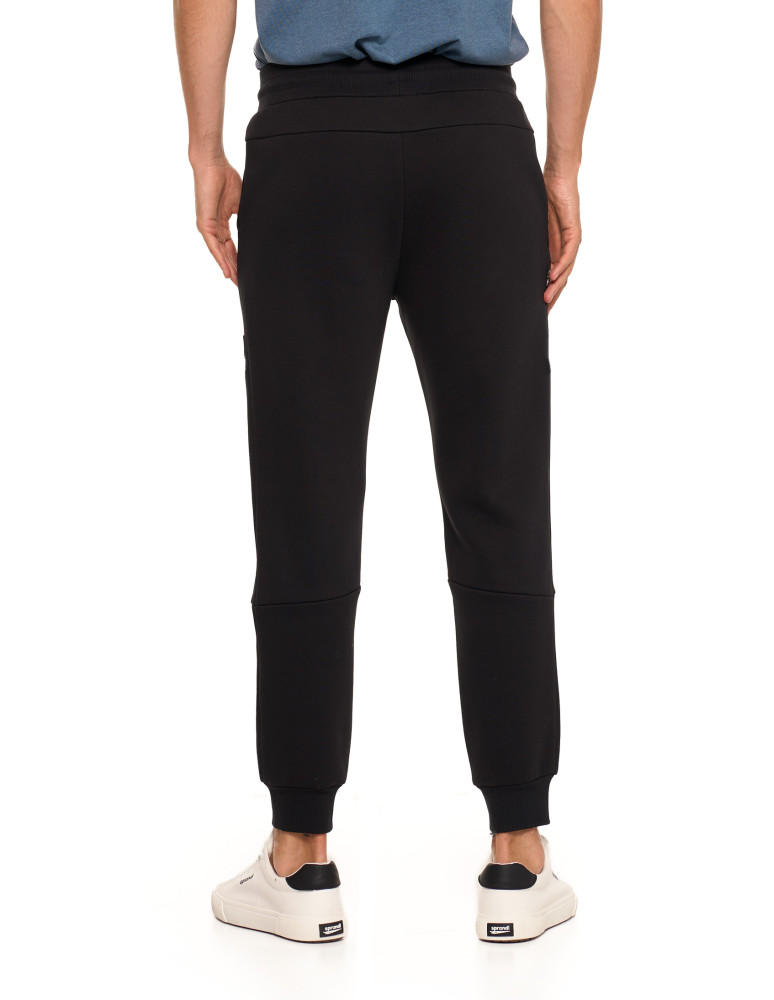 Spodnie męskie - Spodnie dresowe męskie ocieplane joggery CZARNY  - produkt moraj.pl 3