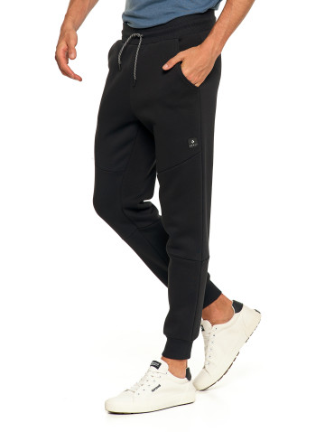 Spodnie męskie - Spodnie dresowe męskie ocieplane joggery CZARNY - produkt 6