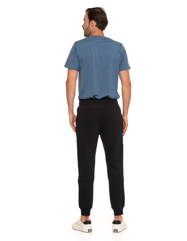 Spodnie męskie - Spodnie dresowe męskie ocieplane joggery CZARNY  - produkt moraj.pl 7