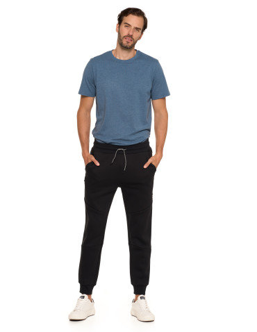 Spodnie męskie - Spodnie dresowe męskie ocieplane joggery CZARNY - produkt 8