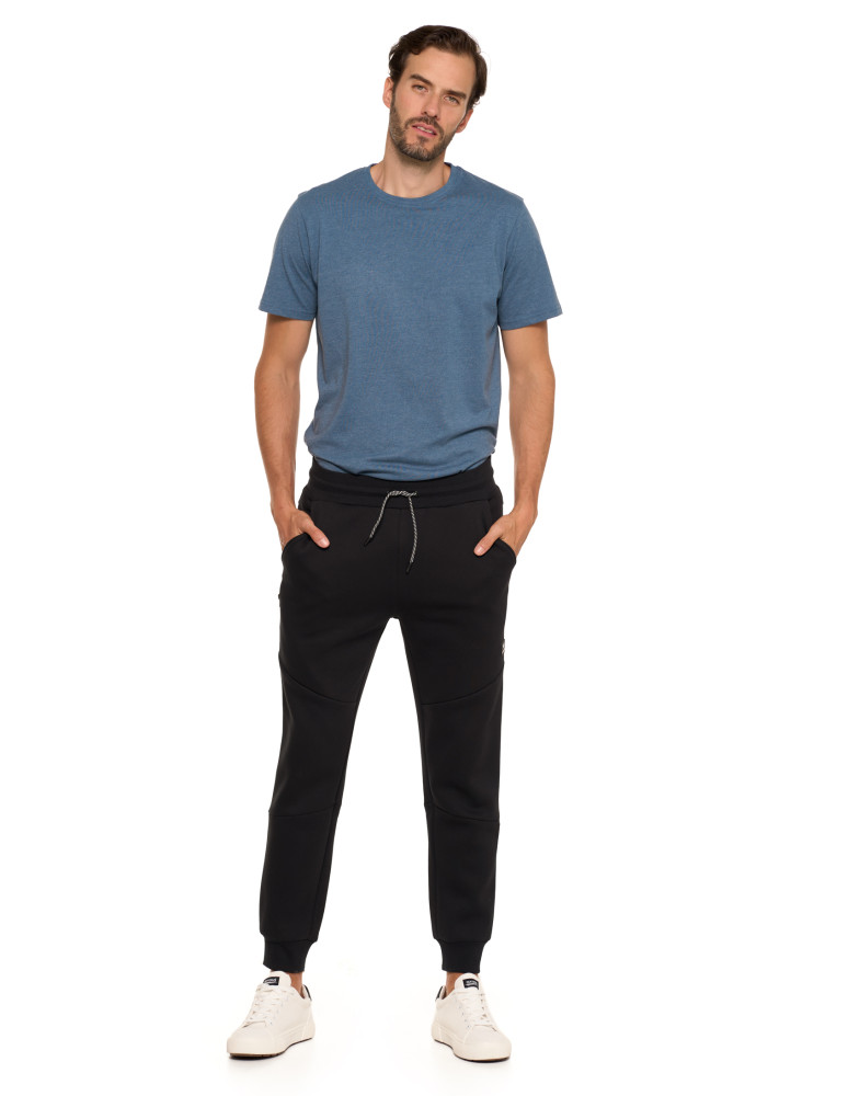 Spodnie męskie - Spodnie dresowe męskie ocieplane joggery CZARNY  - produkt moraj.pl 8