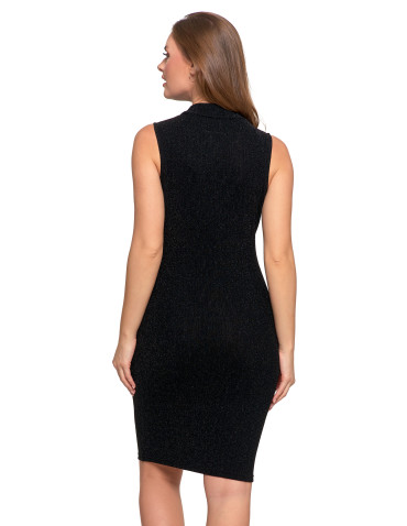 Koktajlowa sukienka damska midi z połyskiem bez rękawów - produkt 2