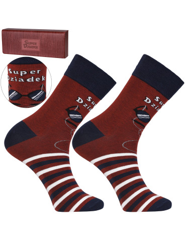 Skarpetki męskie Super Dziadek w opakowaniu prezentowym
