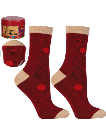 Skarpetki damskie Super Babcia w ozdobnej puszce