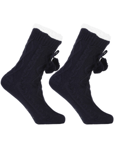 Ciepłe kapcie bambosze damskie warkoczowy splot